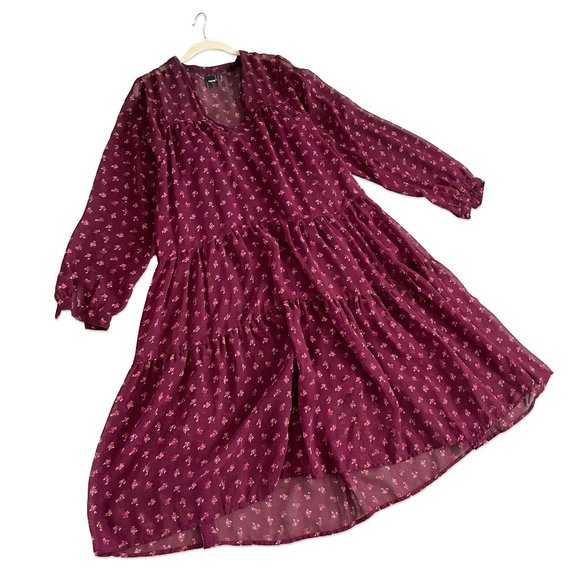 ASOS Tiered Mesh Prairie Dress - Picture 1 of 4